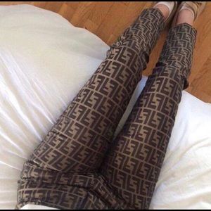 Fendi zucca high waisted jeans